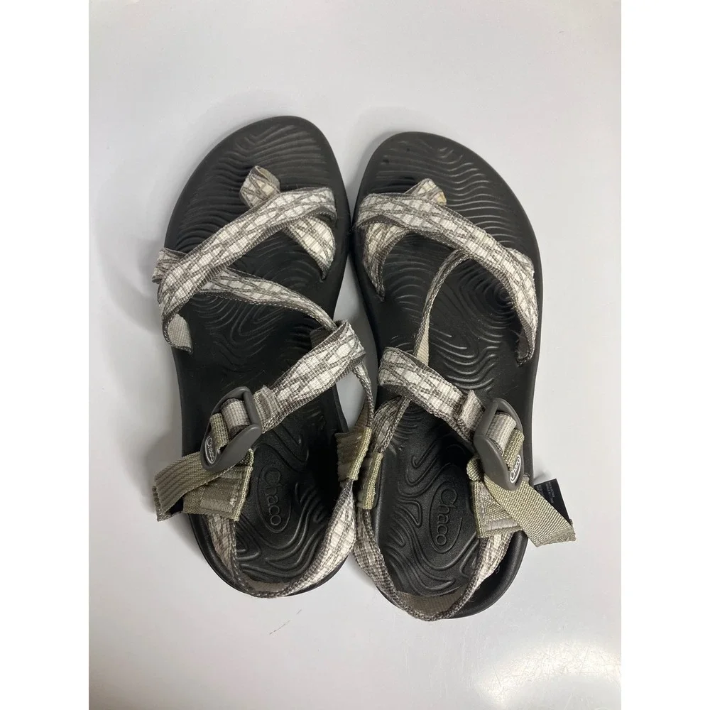 Chaco Z/Cloud 2 Sandals Women 9 Gray Excellent Strappy Athletic Toe Loop Sandals